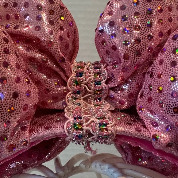 Homemade Headband w/Pink Sequined Sparkly Mouse Ears - Picture 5 of 11